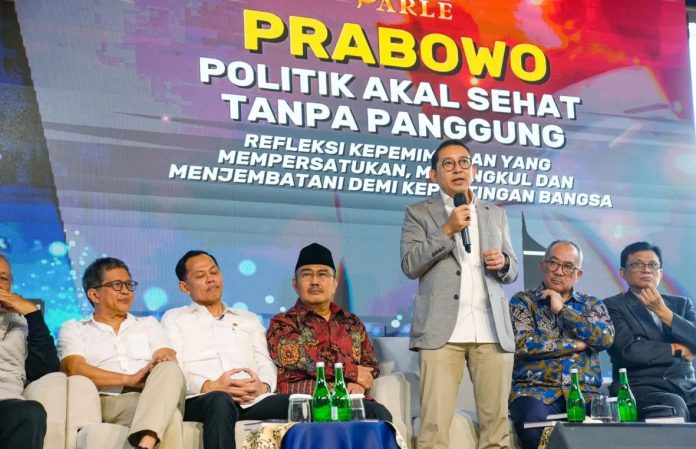 Menteri Kebudayaan Fadli Zon saat berbicara dalam acara bedah buku 
