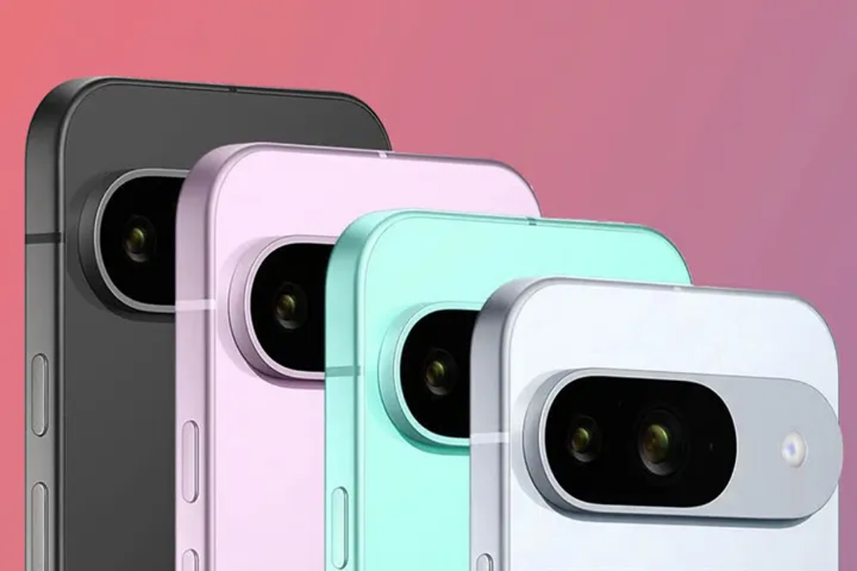 Tampilan desain terbaru Google Pixel 10a dengan modul kamera rata bodi dan pilihan warna Lavender yang elegan.