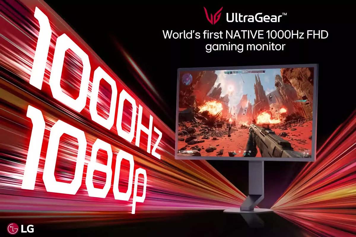 Monitor gaming premium LG UltraGear 25G590B berukuran 24,5 inci yang mengusung panel IPS dan teknologi kecepatan refresh rate native 1.000 Hz.